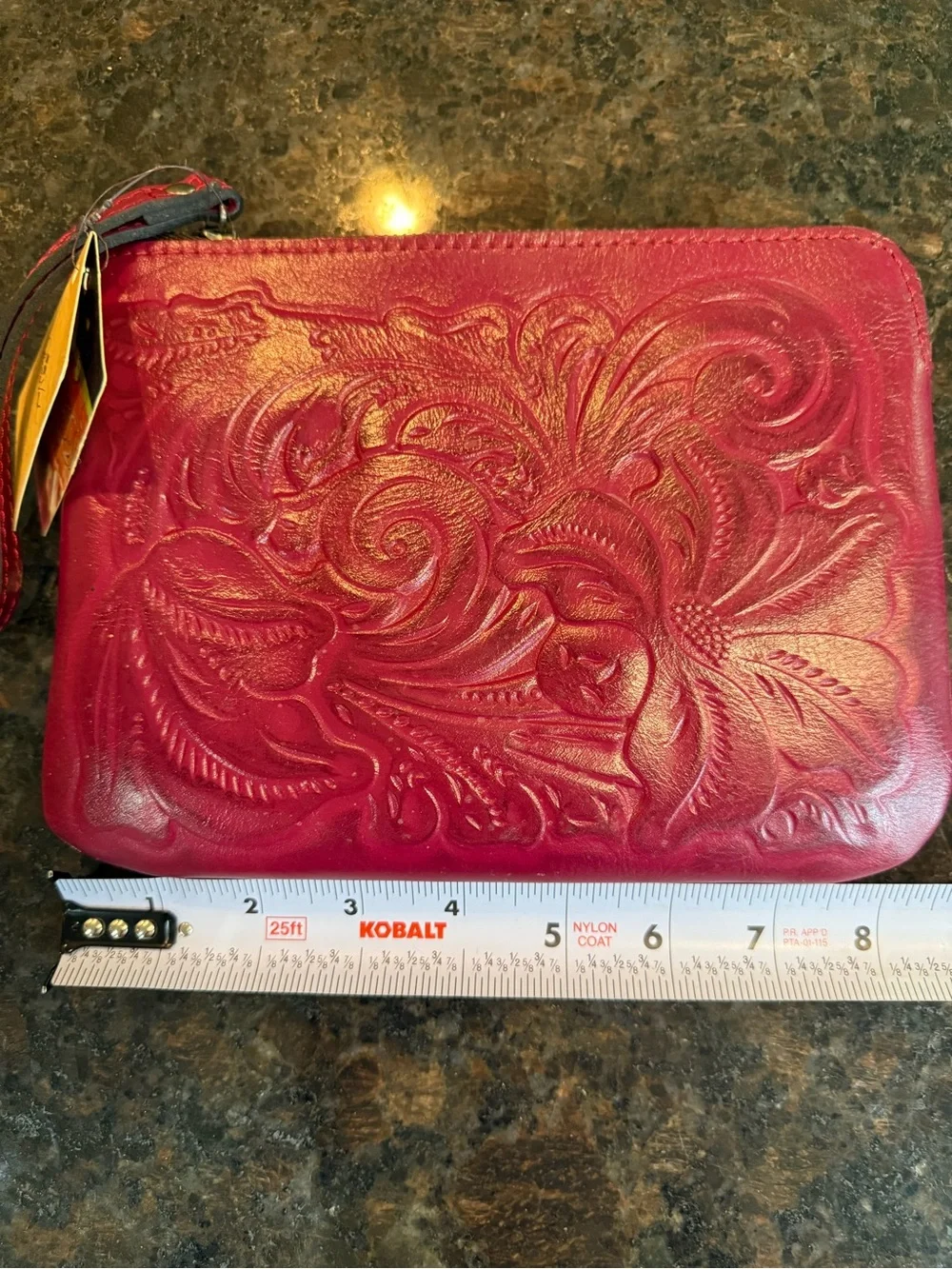 Patricia Nash Embossed Leather Wristlet Clutch - Magenta